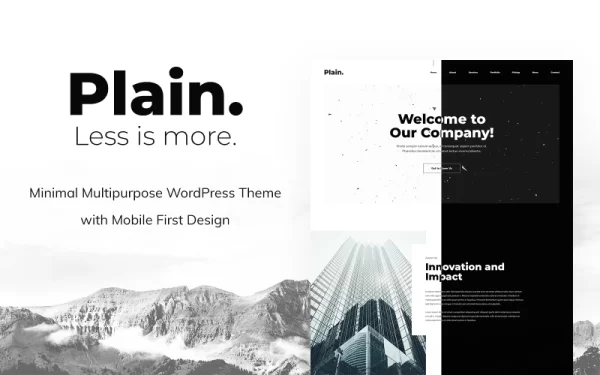 Plain Minimal Multipurpose WordPress Theme 1.0.1 GPL Theme