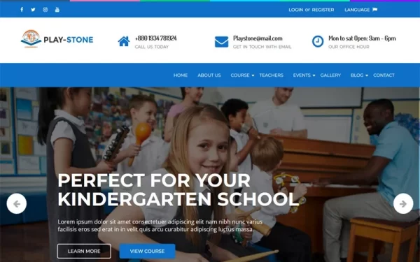 Playstone Kindergarten School WordPress Theme 1.3 GPL Theme