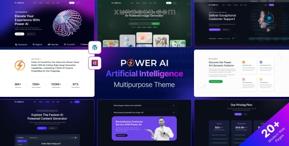 PowerAI Artificial Intelligence Multipurpose WordPress Theme for Elementor 1.0.0 GPL Theme