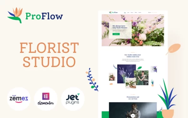 ProFlow Contemporary And Minimalistic Florist WordPress Theme 1.0.0 GPL Theme