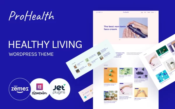 ProHealth Neat And Tender Healthy Living WordPress Theme 1.0.1 GPL Theme