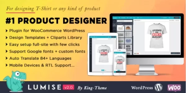 Product Designer for WooCommerce WordPress | Lumise 2.0.5 GPL Plugins
