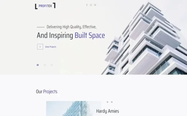 Profitex Bright Architecture Agency WordPress Elementor Theme WordPress Theme 1.2.0 GPL Theme