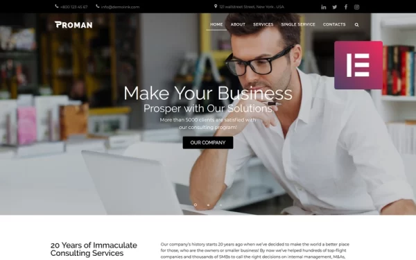 Proman Business Multipurpose Modern WordPress Elementor Theme WordPress Theme 1.0.0 GPL Theme
