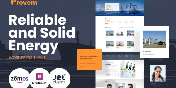 Provem Reliable And Solid Energy WordPress Theme 1.0.1 GPL Theme