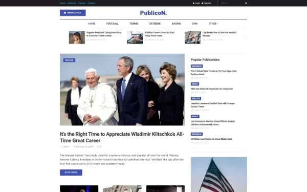Publicon News Portal WordPress Elementor Theme WordPress Theme 1.1.0 GPL Theme
