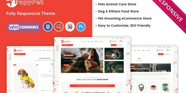 Pupypet Pet Shop and Pet Accessories Woocommerce Theme 1.0.0 GPL Theme