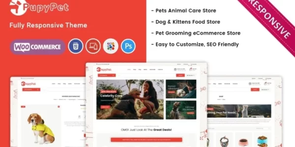 Pupypet Pet Shop and Pet Accessories Woocommerce Theme 1.0.0 GPL Theme