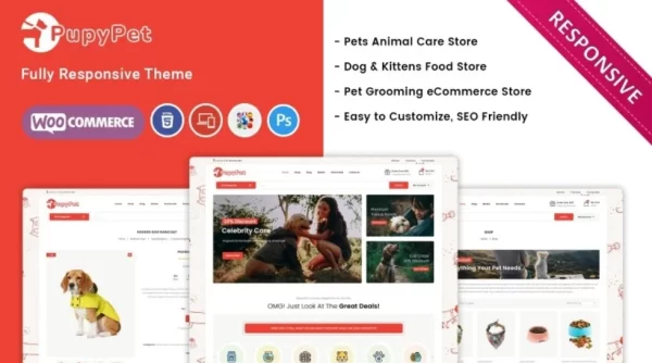Pupypet Pet Shop and Pet Accessories Woocommerce Theme 1.0.0 GPL Theme