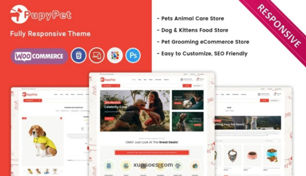 Pupypet Pet Shop and Pet Accessories Woocommerce Theme 1.0.0 GPL Theme