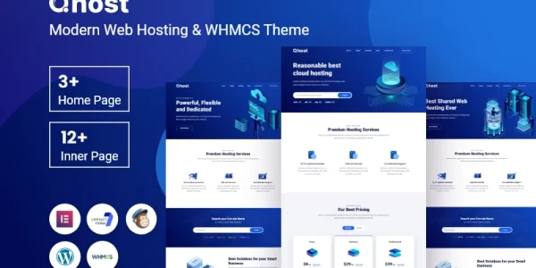 Qhost Modern Web Hosting WHMCS WordPress Theme 1.0.0 GPL Theme