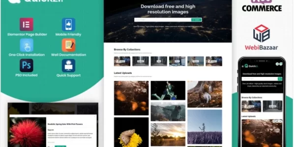Quickzi – Creative Photography, Vectors PSD Downloads WordPress Theme 1.0 GPL Theme