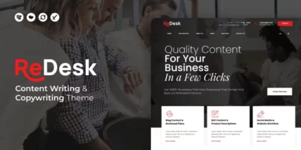 ReDesk Content Writing Copywriting Theme 1.0 GPL Theme