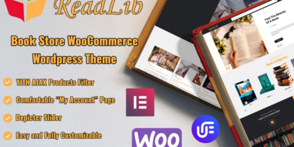ReadLib – Book Store WooCommerce Theme 1.0.0 GPL Theme