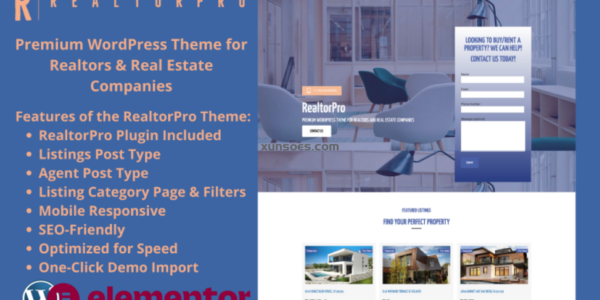 RealtorPro Premium WordPress Theme for Real Estate 1.0.0 GPL Theme