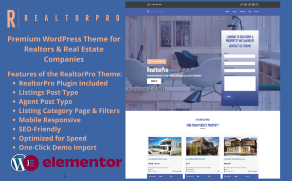 RealtorPro Premium WordPress Theme for Real Estate 1.0.0 GPL Theme