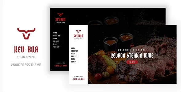 Redboa Steakhouse Restaurant WordPress 1.0 GPL Theme