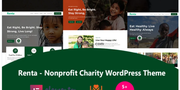 Renta Nonprofit Charity WordPress Theme 1.0.0 GPL Theme