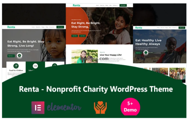 Renta Nonprofit Charity WordPress Theme 1.0.0 GPL Theme