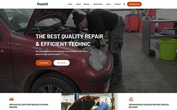Repaid Car Repair Service WordPress Theme 1.0.0 GPL Theme