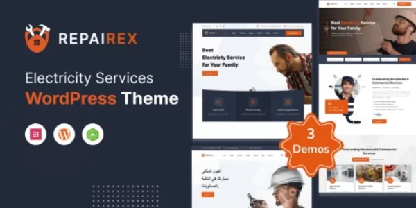 Repairex Electricity Services WordPress Theme + RTL 1.0 GPL Theme