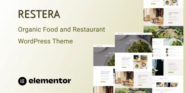 Restera Organic Food and Restaurant One Page WordPress Theme 1.0.0 GPL Theme
