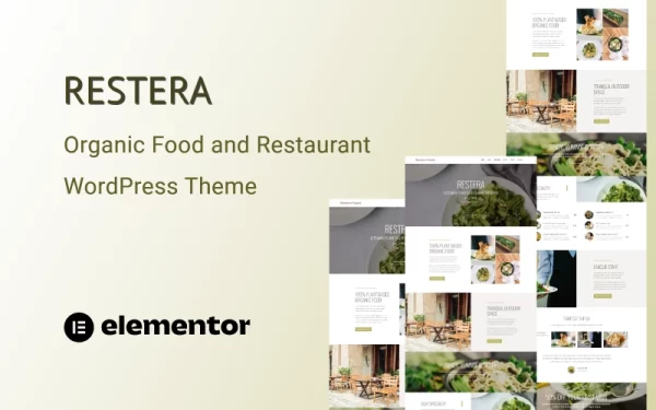 Restera Organic Food and Restaurant One Page WordPress Theme 1.0.0 GPL Theme