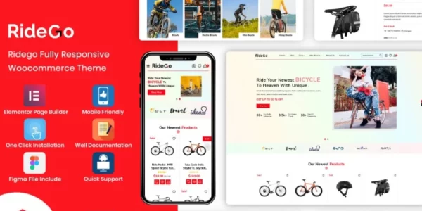 RideGo Bicycle Motorcycle Elementor WordPress Theme 1.0 GPL Theme