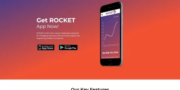 Rocket Mobile App Landing Page WordPress Theme 1.0.0 GPL Theme
