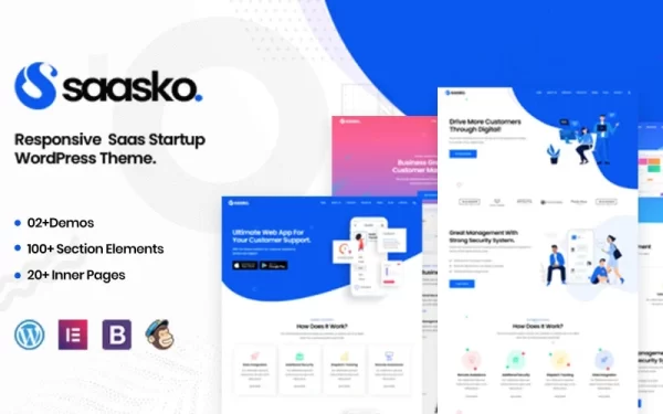 Saasko Saas Startup WordPress Theme 1.5 GPL Theme