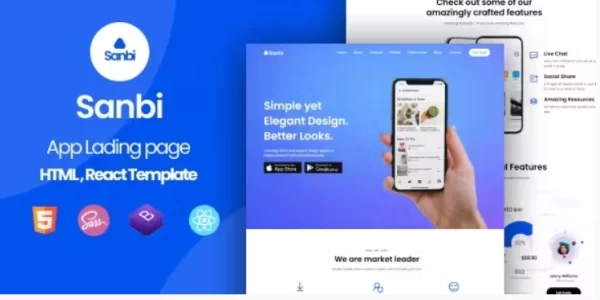 Sanbi App Landing Page WordPress Theme 1.0 GPL Theme
