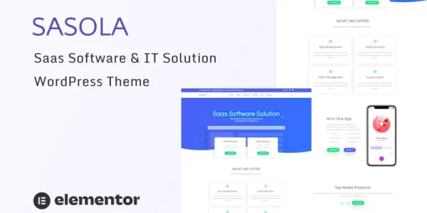 Sasola SaaS Software and IT Solution WordPress Theme 1.0.0 GPL Theme