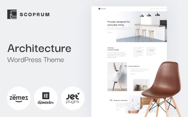 Scoprum Furniture design for classy studios WordPress Theme 1.0.0 GPL Theme