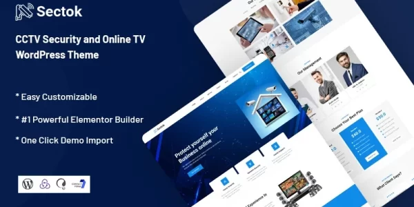 Sectok CCTV Security and Online TV WordPress Theme 1.0.0 GPL Theme