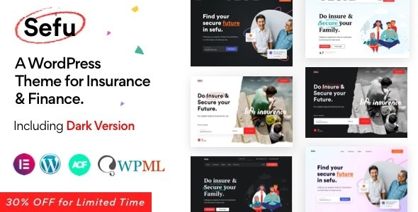 Sefu Insurance Finance WordPress Theme 1.0 GPL Theme