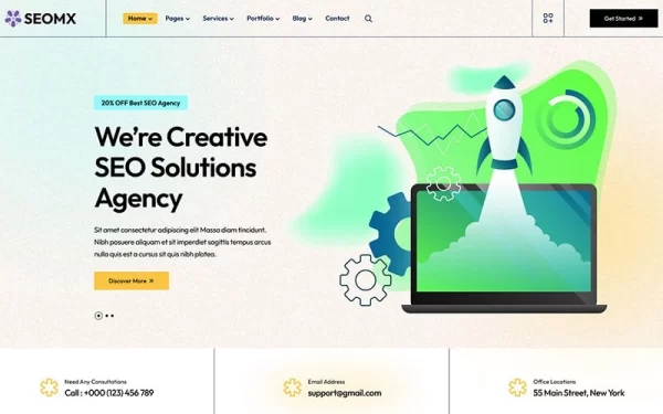 SeoMx Seo Digital Marketing WordPress Theme 1.0.0 GPL Theme
