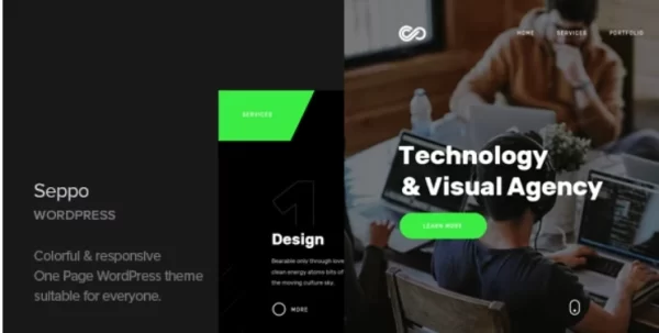 Seppo Corporate One Page WordPress Theme 1.4 GPL Theme