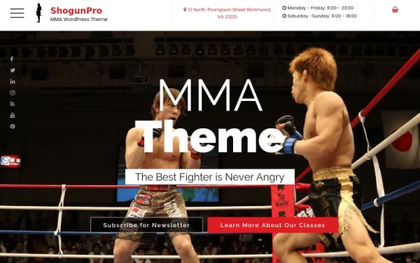 ShogunPro MMA WordPress Theme 1.0.0 GPL Theme