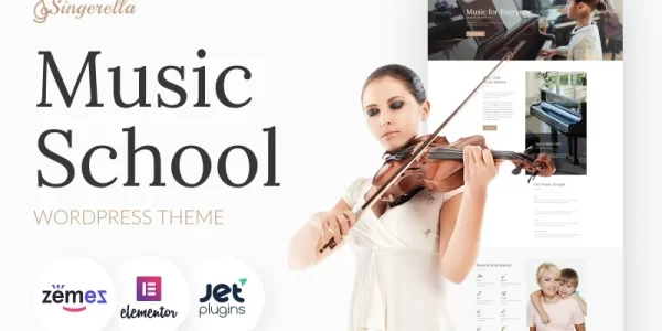 Singerella Music School WordPress Theme 1.0.0 GPL Theme