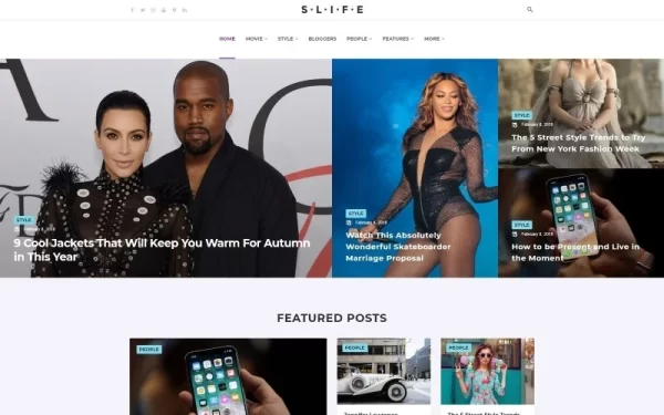 Slife Lifestyle WordPress Elementor Theme WordPress Theme 1.1.0 GPL Theme