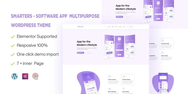 Smarters Software 0r App Multipurpose Responsive WordPress Theme 1.0.0 GPL Theme