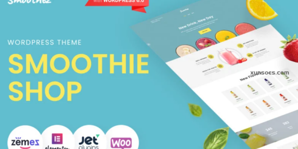 Smoothez Organic Smoothie Store ECommerce Modern Elementor WooCommerce Theme 1.0.0 GPL Theme