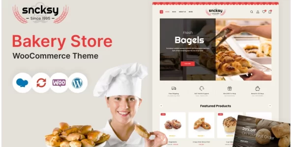 Sncksy The Bakery Store Responsive WooCommerce Theme 1.0 GPL Theme