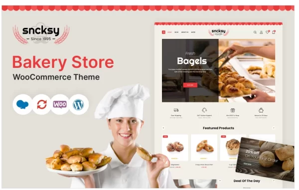 Sncksy The Bakery Store Responsive WooCommerce Theme 1.0 GPL Theme