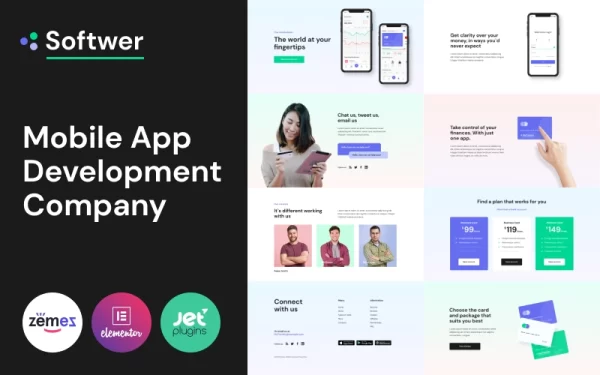 Softwer Mobile App Development Company Website Template WordPress Theme 1.0.0 GPL Theme