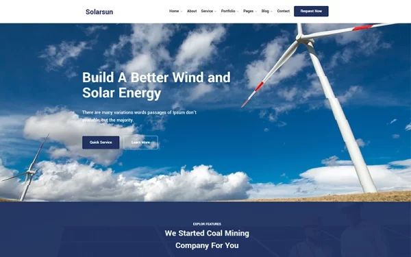 Solarsun Solar Energy WordPress Theme 1.0.0 GPL Theme