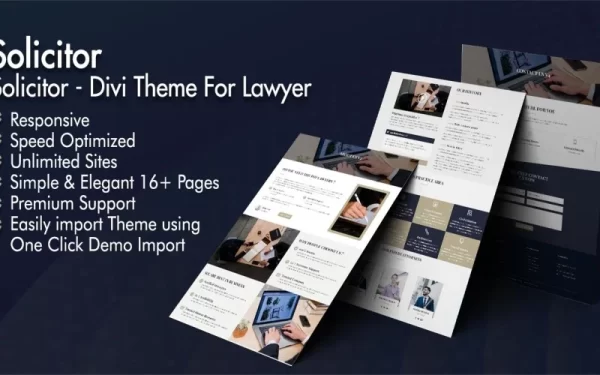 Solicitor Divi WordPress Theme For Lawyer 1.0 GPL Theme