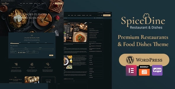 SpiceDine WordPress Theme For Hotels Restaurants 1.0.0 GPL Theme