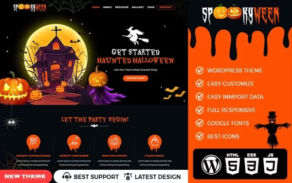 SpookyWeen A Halloween WordPress Premium Theme WordPress Theme 1.1.0 GPL Theme