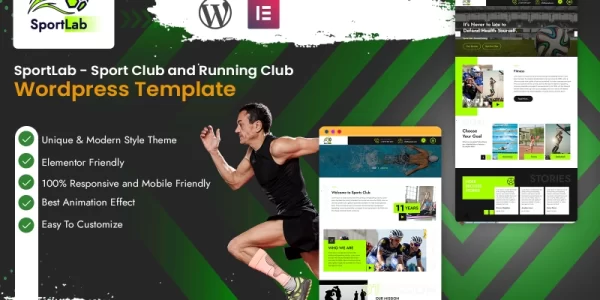 SportLab Sport Club and Running Club WordPress Template WordPress Theme 1.0.0 GPL Theme